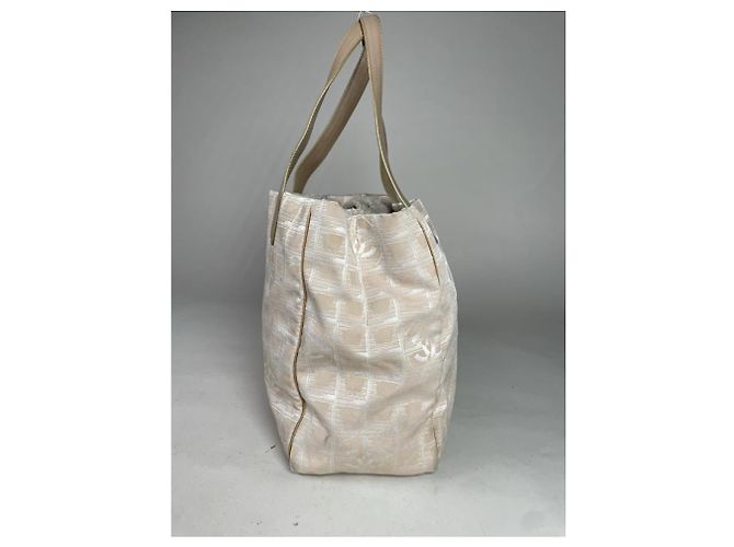 Chanel Grand Shopping Handtasche aus beigem Polyester - Ansicht 5