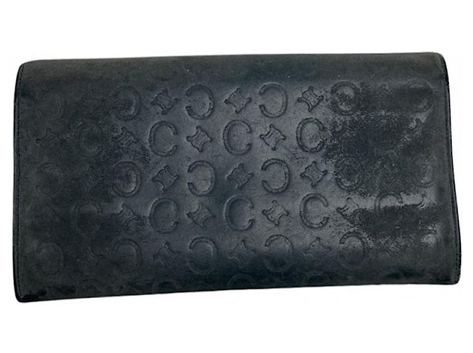 Céline Celine Triomphe Vintage Navy Leather Wallet Navy blue - view 2