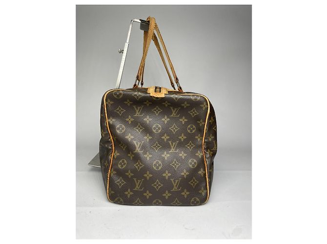 Borsa da viaggio in pelle marrone Keepall Louis Vuitton - vista 3