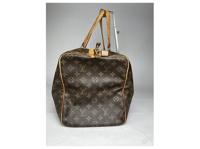Borsa da viaggio in pelle marrone Keepall Louis Vuitton - vista 4