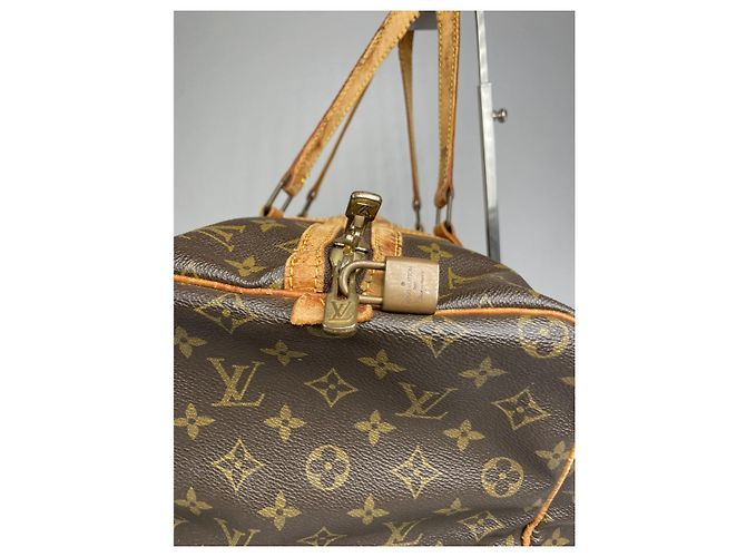 Borsa da viaggio in pelle marrone Keepall Louis Vuitton - vista 5