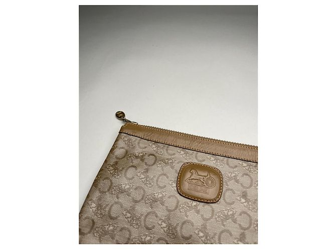Céline Clutch in pelle marrone vintage Celine Triomphe - vista 4