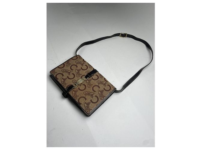 Céline Borsa in pelle marrone Celine Crécy - vista 2