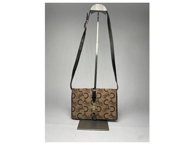 Céline Borsa in pelle marrone Celine Crécy - vista 5