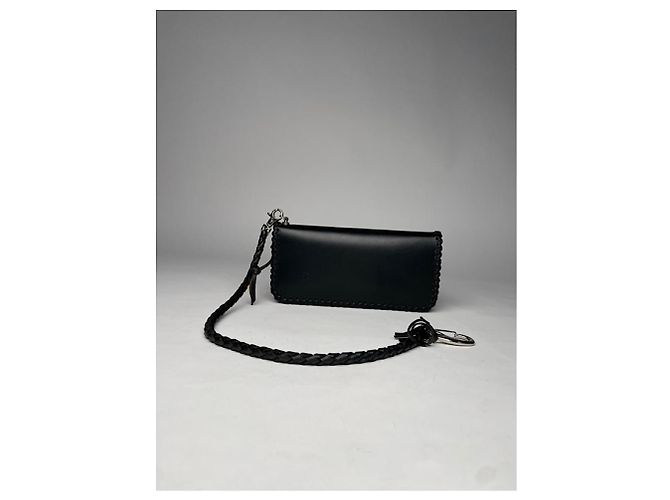 Autre Marque Nicht signierte schwarze Lackledertasche - Ansicht 2