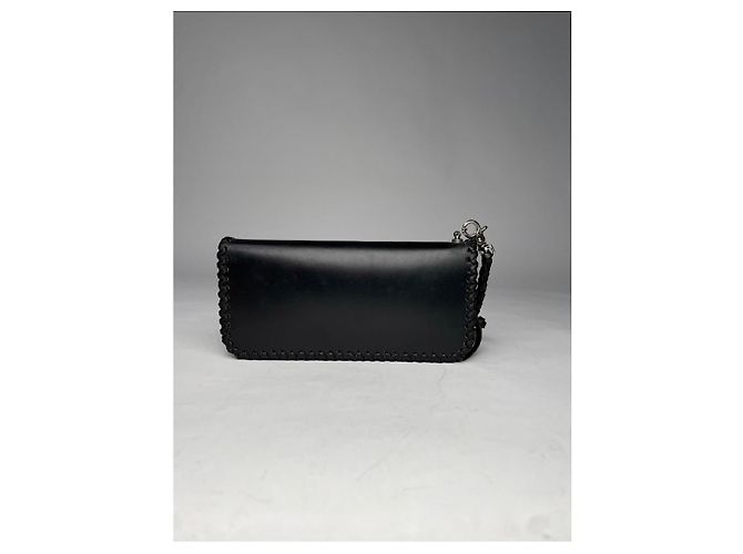 Autre Marque Nicht signierte schwarze Lackledertasche - Ansicht 3