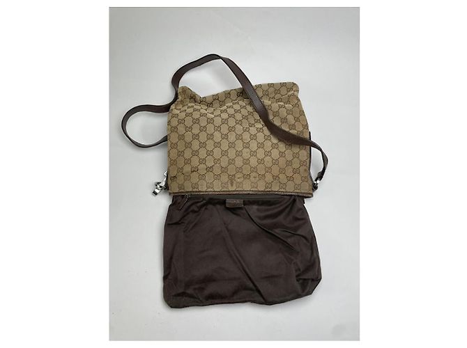 Gucci Jackie Vintage Beiger Baumwollhandtasche - Ansicht 2