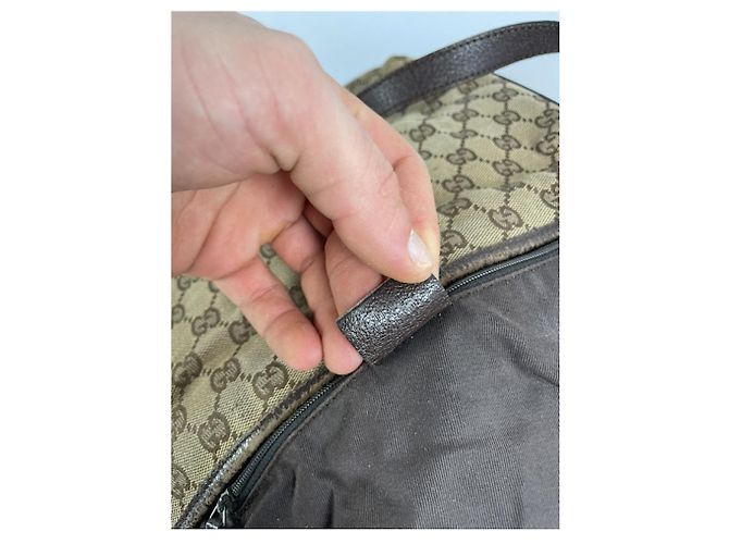 Gucci Jackie Vintage Beiger Baumwollhandtasche - Ansicht 3