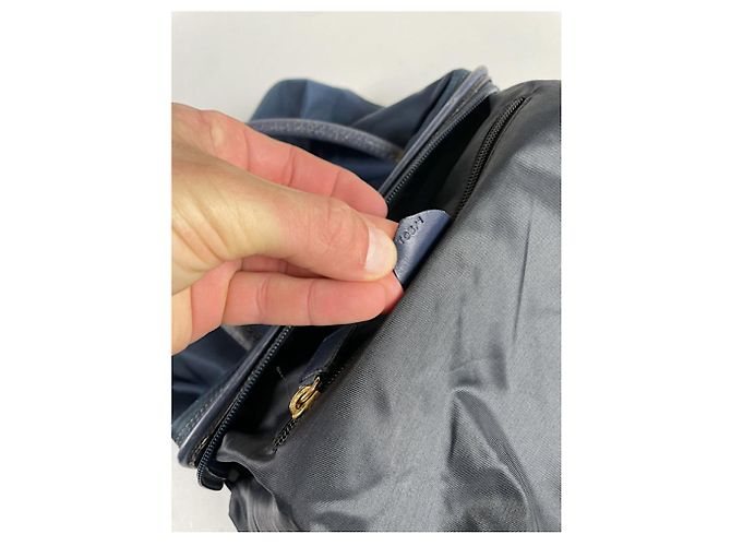 Céline Borsa a mano in poliestere blu navy Celine - vista 4