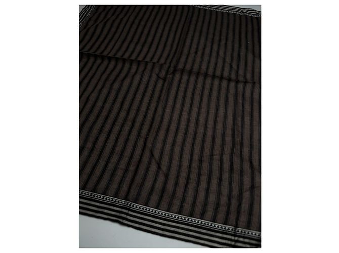 Sciarpa in cotone marrone Dior Mitzah Toile de Jouy - vista 3