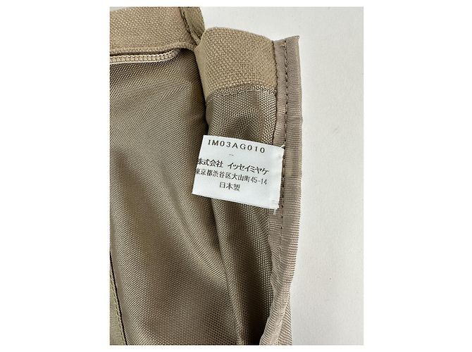 Borsa a mano in cotone marrone Issey Miyake - vista 4
