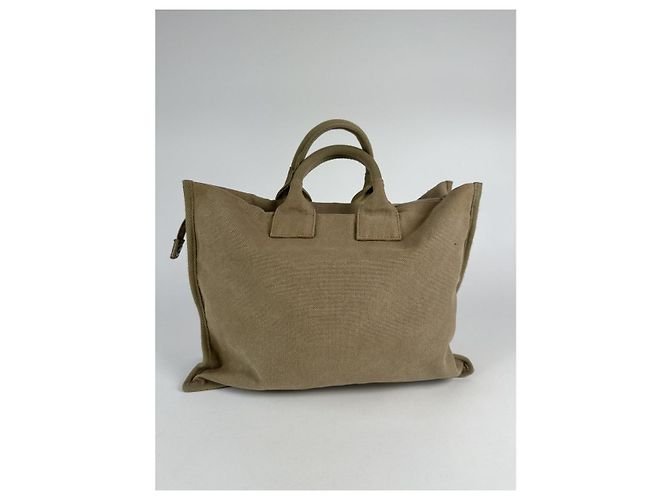 Borsa a mano in cotone marrone Issey Miyake - vista 5