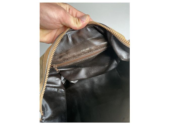 Céline Borsa in pelle marrone Celine Tabou - vista 3