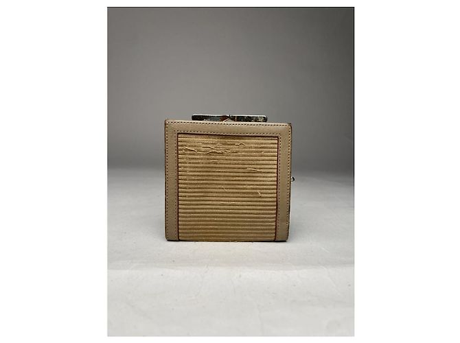 Pochette en lin beige Yves Saint Laurent - vue 2