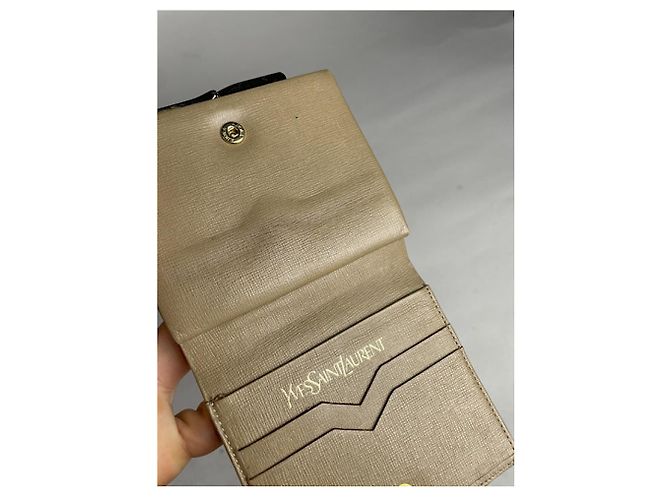 Pochette en lin beige Yves Saint Laurent - vue 4