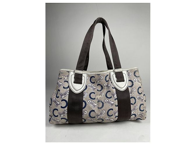 Céline Borsa a mano in pelle bianca Celine Cabas Bianco - vista 2