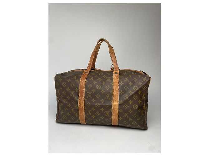 Borsa da viaggio in pelle marrone Keepall Louis Vuitton - vista 4