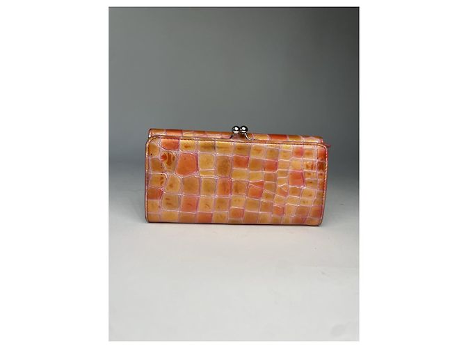Autre Marque Cartera de cuero naranja sin firmar - vista 2