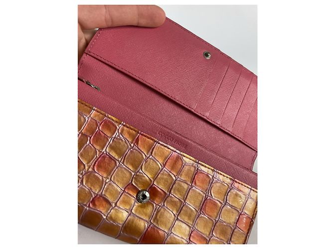Autre Marque Cartera de cuero naranja sin firmar - vista 5