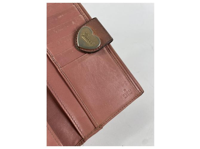 Portafoglio in pelle rosa Gucci Horsebit 1955 - vista 4