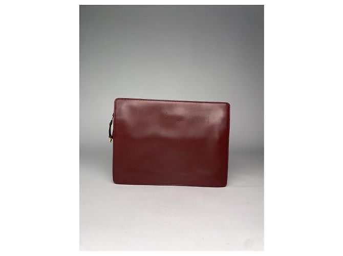 Clutch in pelle bordeaux Cartier Bordò - vista 2