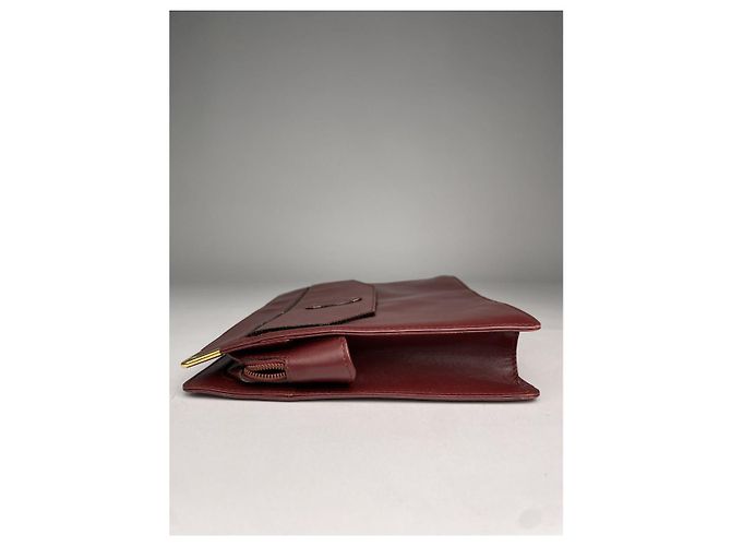 Clutch in pelle bordeaux Cartier Bordò - vista 4