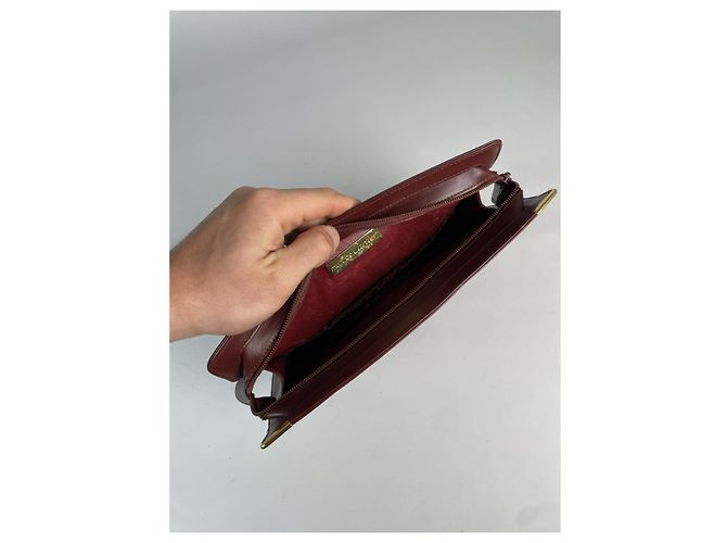 Clutch in pelle bordeaux Cartier Bordò - vista 5
