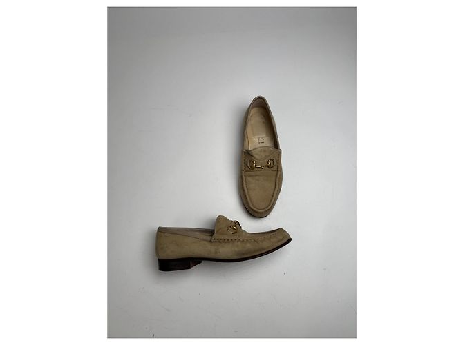 Gucci Brixton Beiges Leder Flach - Ansicht 2
