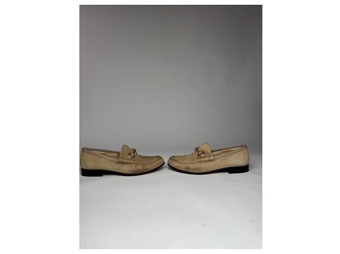 Gucci Brixton Beiges Leder Flach - Ansicht 3