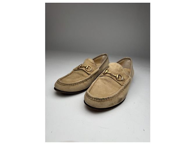 Gucci Brixton Beiges Leder Flach - Ansicht 4