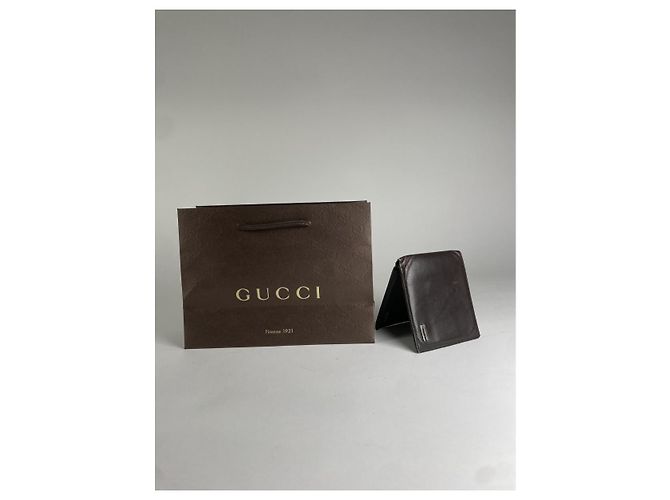 Portafoglio in pelle marrone Gucci Soho - vista 3