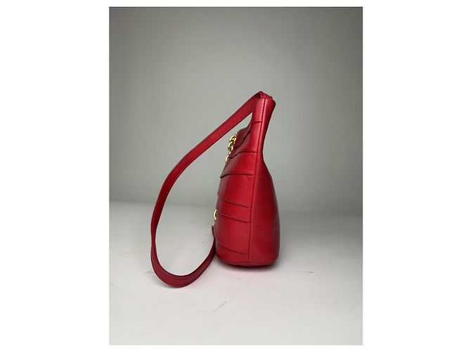 Borsa in pelle rossa Gianni Versace Rosso - vista 3