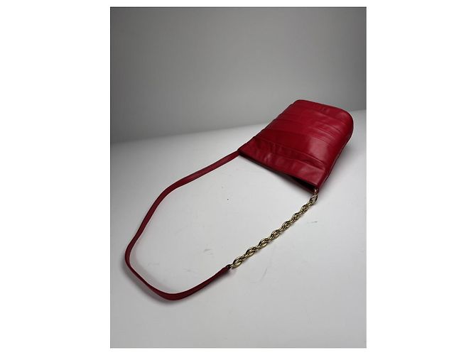 Borsa in pelle rossa Gianni Versace Rosso - vista 5