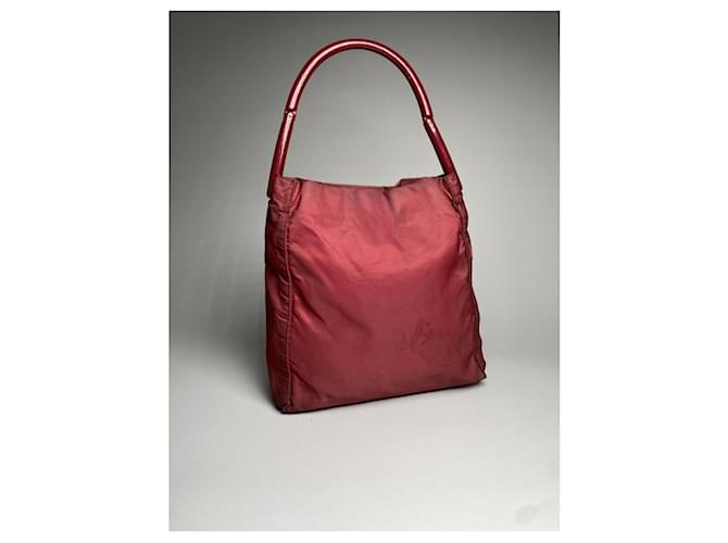 Prada Cleo rote Polyester-Handtasche - Ansicht 5