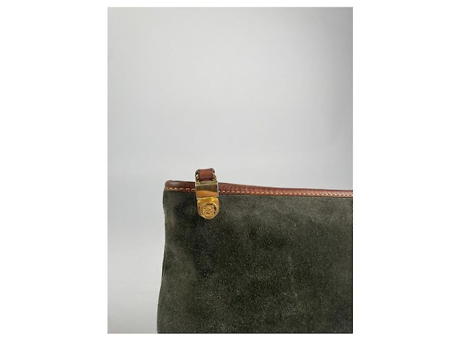 Clutch in pelle verde Loewe Barcelona - vista 2
