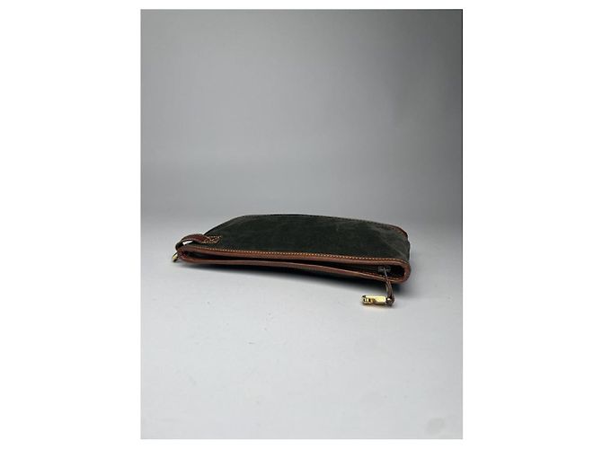 Clutch in pelle verde Loewe Barcelona - vista 5