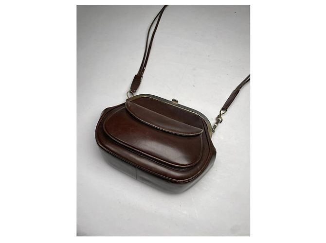Autre Marque Borsa a mano in pelle marrone non firmata - vista 2