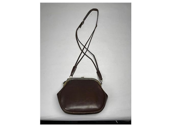 Autre Marque Borsa a mano in pelle marrone non firmata - vista 4