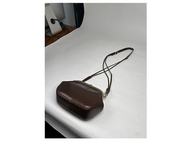 Autre Marque Borsa a mano in pelle marrone non firmata - vista 5