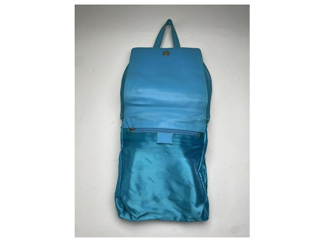 Borsa in pelle blu Gianni Versace - vista 2