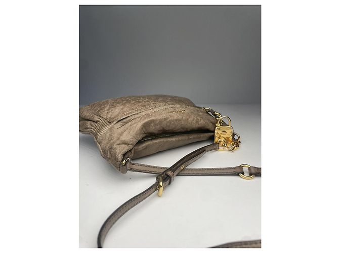 Borsa a mano in pelle marrone Miu Miu Bow - vista 4