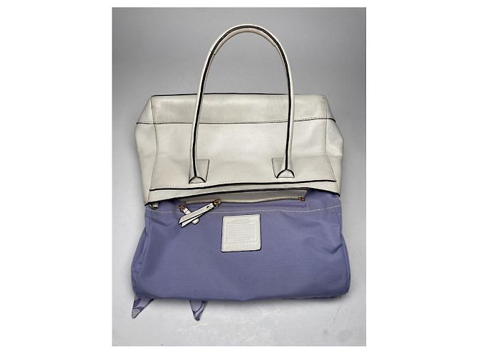 Borsa in pelle bianca Coach Crossgrain Kitt Carry All Bianco - vista 3