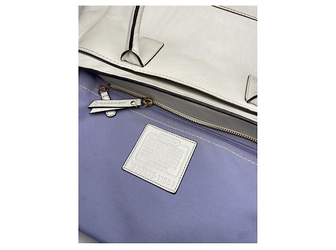 Borsa in pelle bianca Coach Crossgrain Kitt Carry All Bianco - vista 4