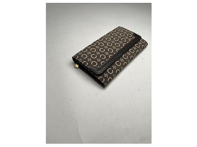 Céline Celine Triomphe Brown Cotton Wallet - view 3
