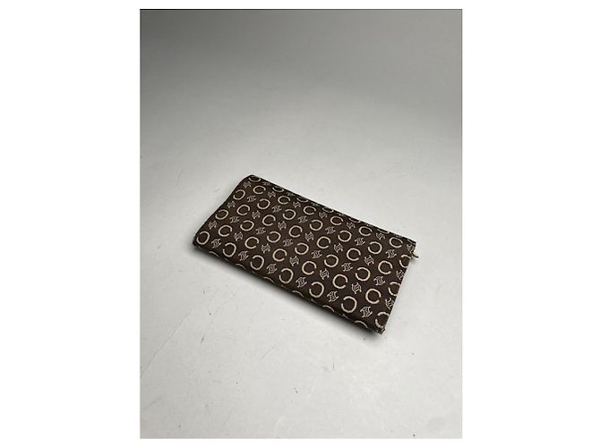 Céline Celine Triomphe Brown Cotton Wallet - view 5