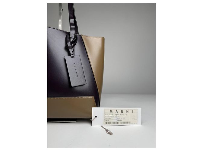Borsa in pelle viola Marni Porpora - vista 2