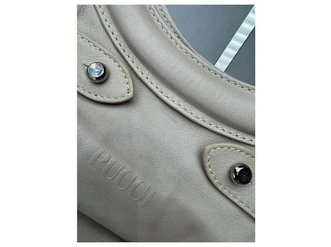 Borsa in pelle beige Emilio Pucci - vista 2
