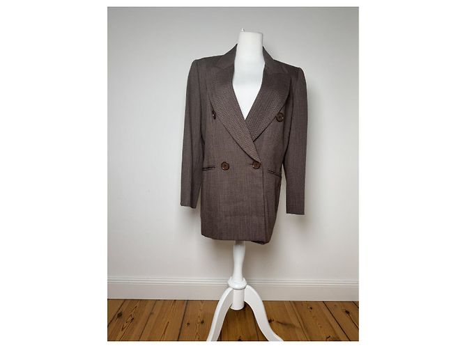 Abrigo trench de lana marrón Dior Castaño - vista 2