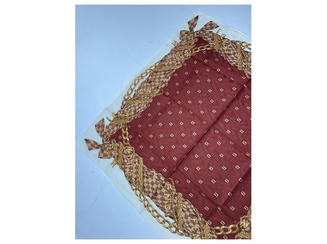 Fendi Seidenschal in Rot mit FF Monogramm - Ansicht 4
