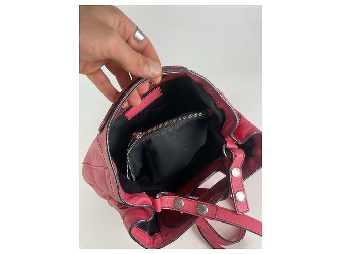 Borsa a mano in pelle rosa Flamenco Loewe - vista 3